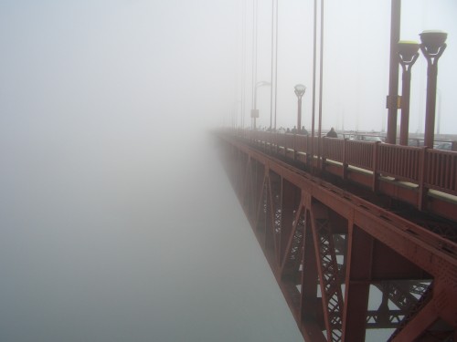 wallpaper golden gate bridge. Golden Gate Bridge in fog