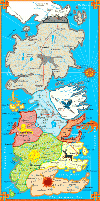 game of thrones map westeros. Maps of Westeros