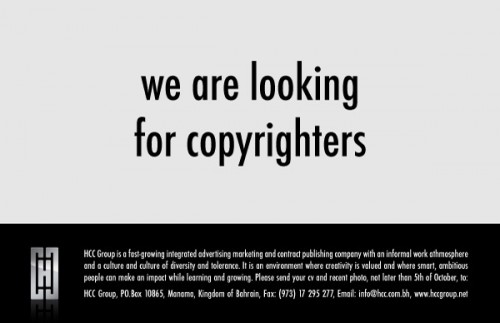 we are looking for copyrighters