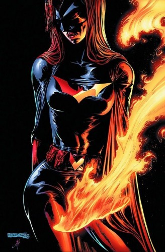 Batwoman in flames