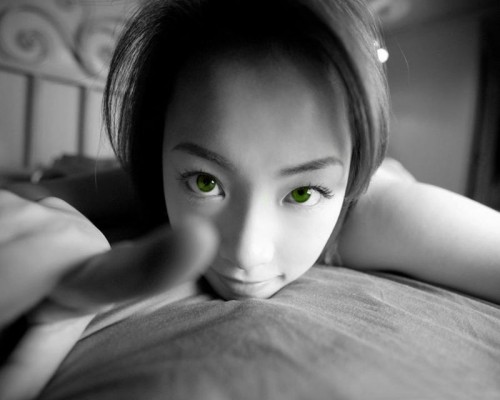 green eyed asian