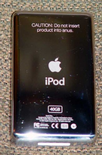 Ipod - do not insert product into anus