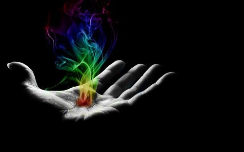 colorful hand burst
