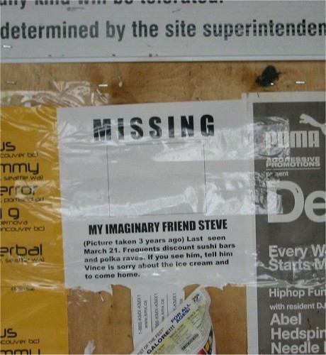 Missing - My Imaginary Friend Steve