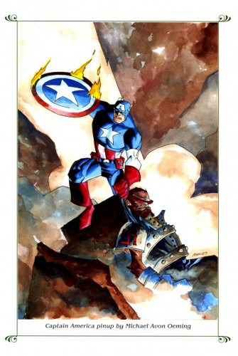 Captain America pinup by Michael Avon Oeming