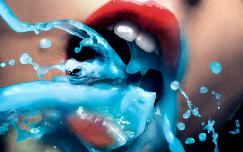 blue fluid
