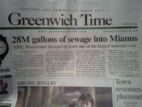 sewage in mianus
