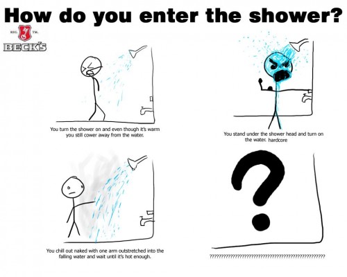 how do you enter the shower
