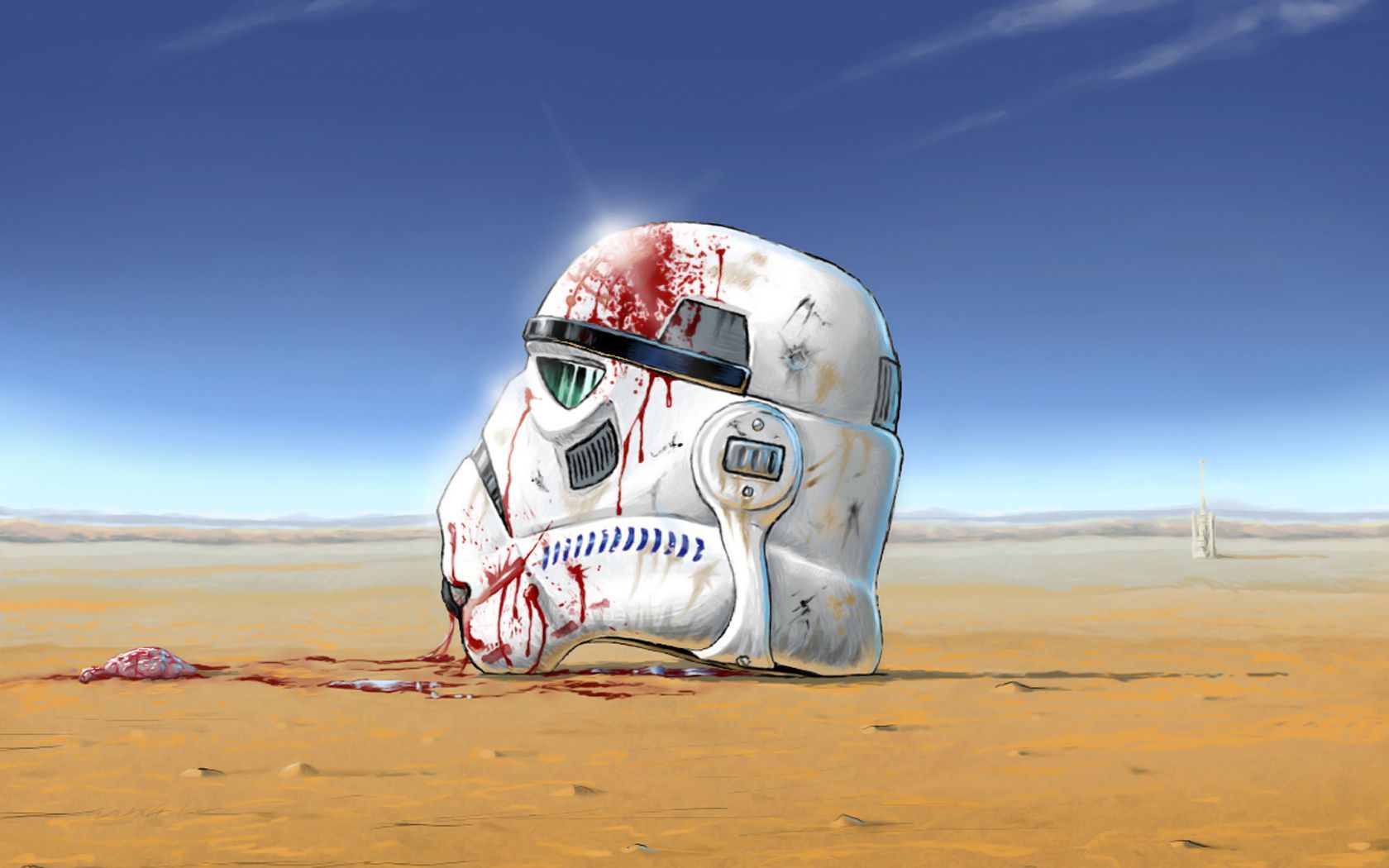 Bloody storm trooper helmet