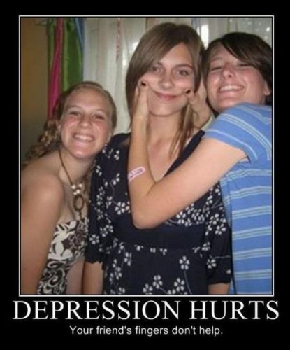 depression hurts - your friend's fingers don't help