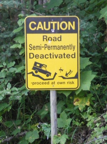 road semi-permanently deactivated