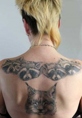 racoon bobcat tattoo