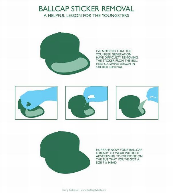 ballcap sticker removal instructions