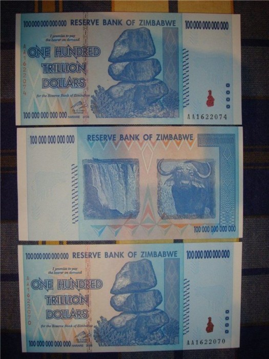 100 Trillian Bank Note from Zimbabwe