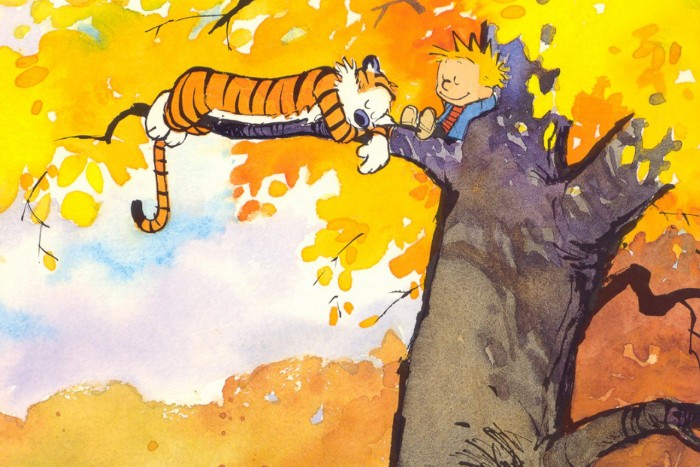 calvin and hobbes - tree rest