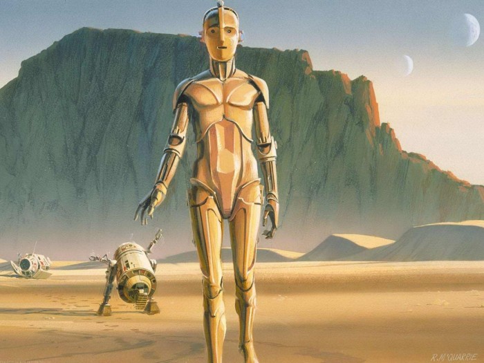 star wars concep art - a2-d2 and C3PO
