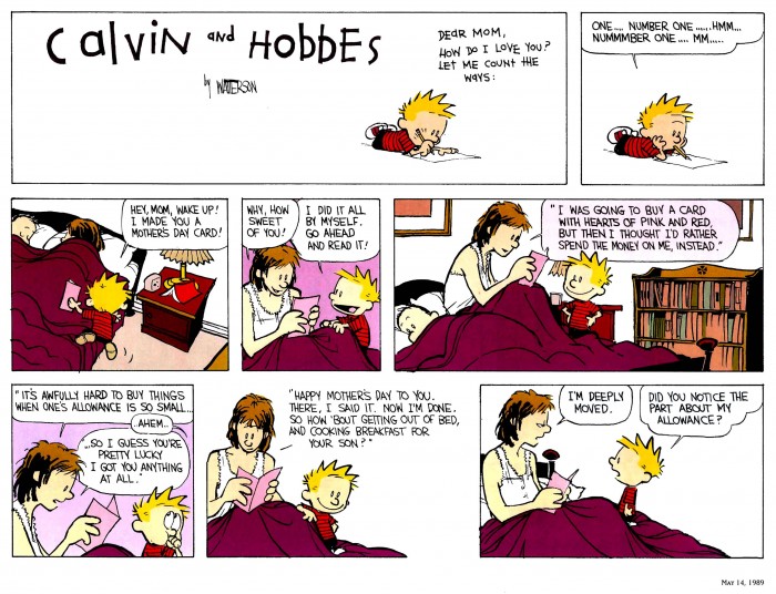 calvin and hobbes - mothers day card