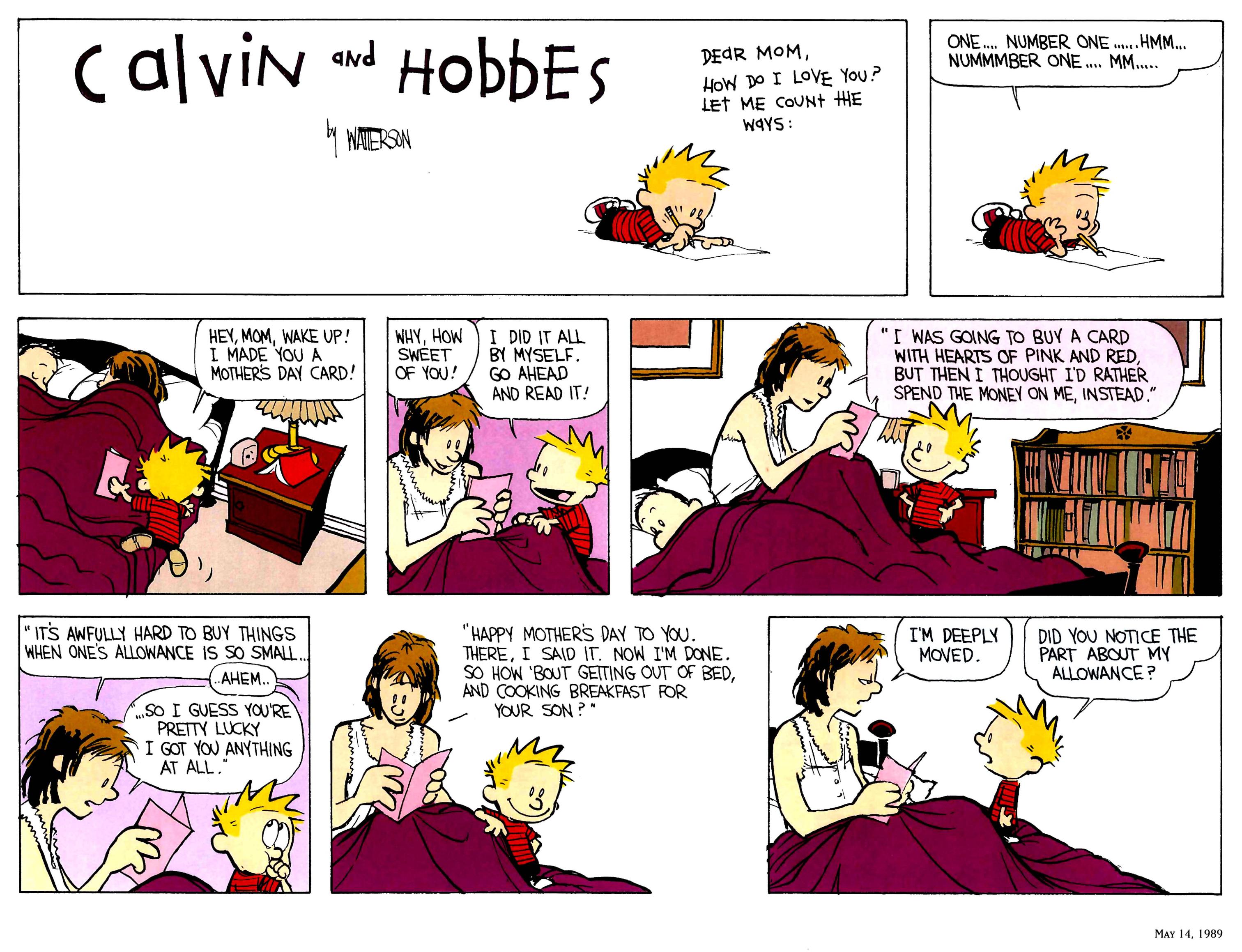 calvin and hobbes – mothers day card
