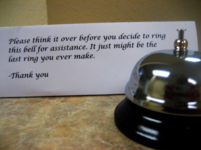 think it over before you decide to ring this bell