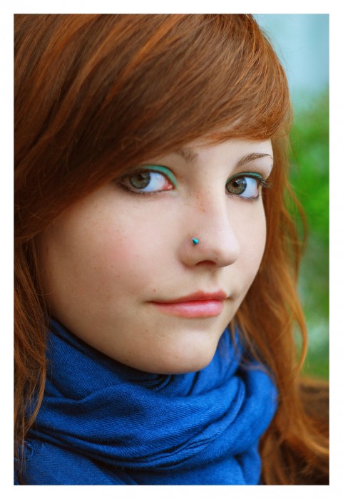 red head with nose ring