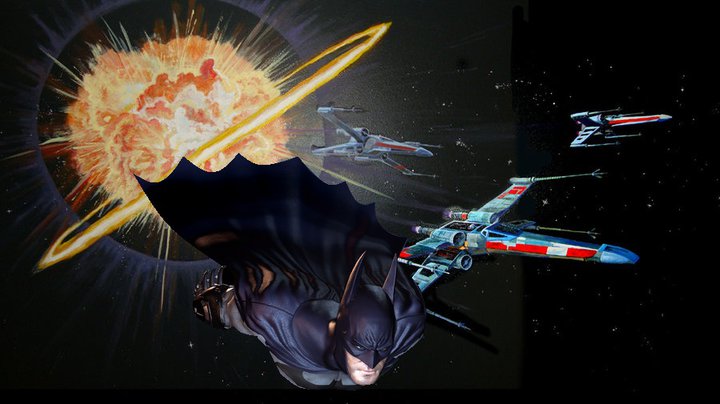 batman and x-wings after the death star fight