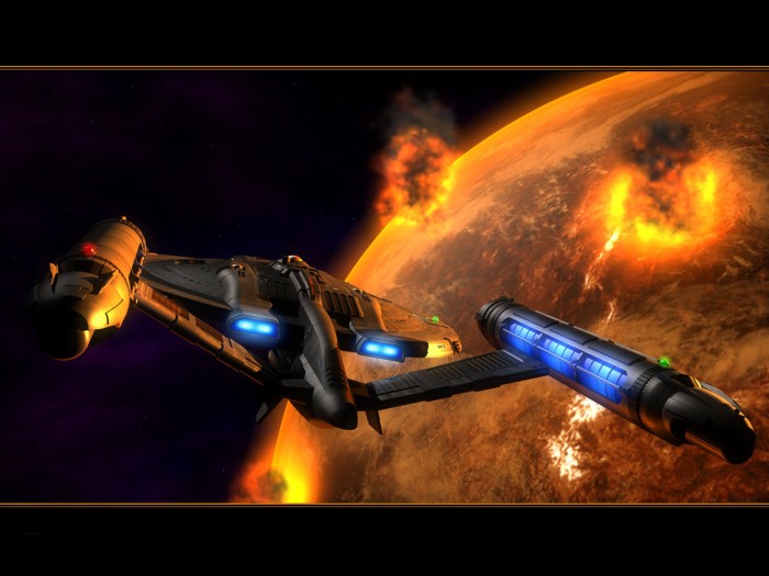 star trek ship around exploding planet