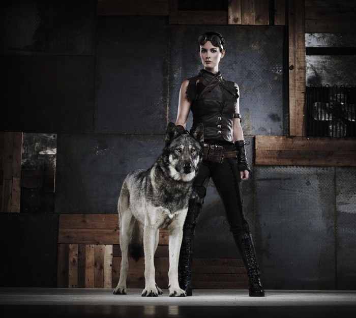 woman with wolf
