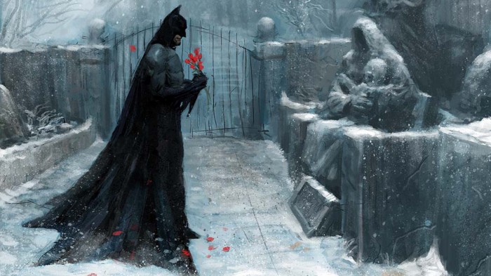 batman at a grave