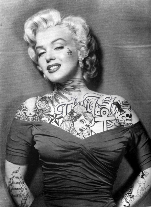 marilyn monroe all inked up