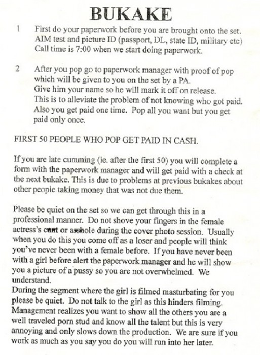 Bukake Instructions