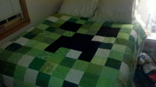 minecraft creeper blanket