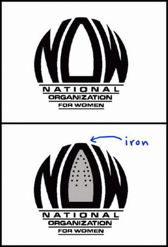 national organization for women logo is an iron