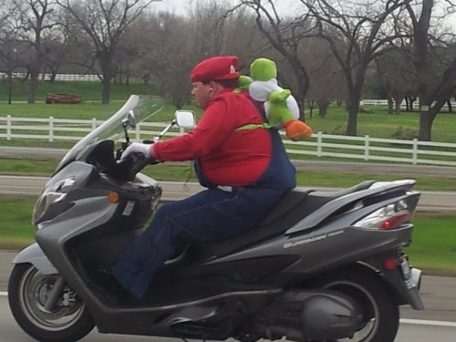 Mario on a bike