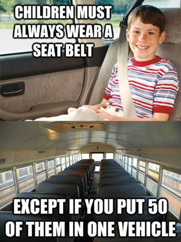 children must always wear a seatbelt