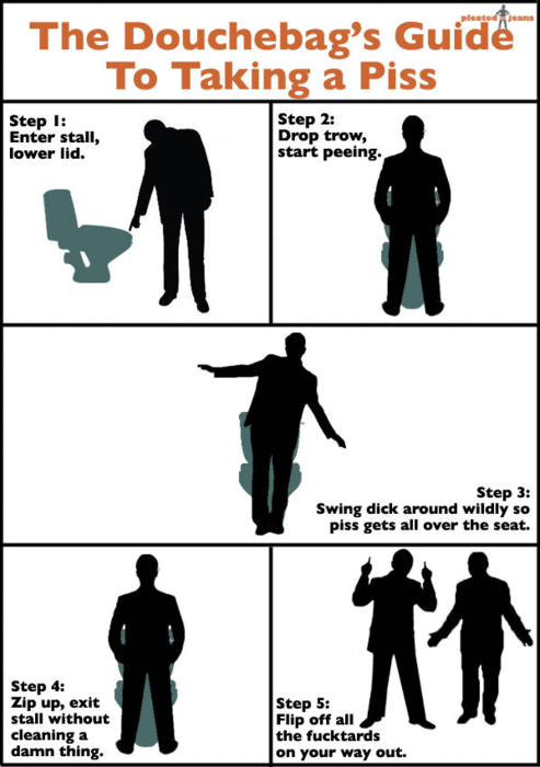 douchebags guide to taking a piss.gif
