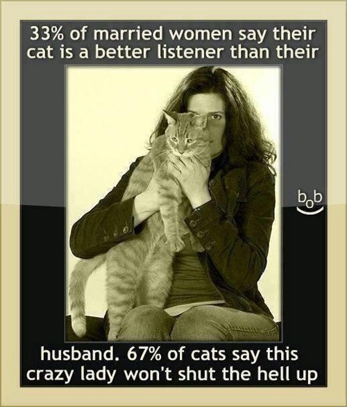 women say their cat is a better listener than their husband.jpg