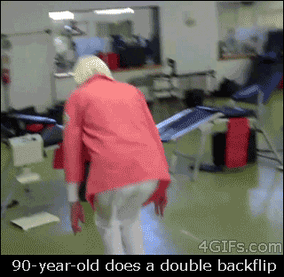 90 year old does a double flip.gif