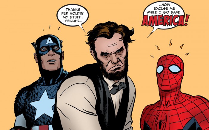 captain america and spider-man help abe lincoln save america.jpg
