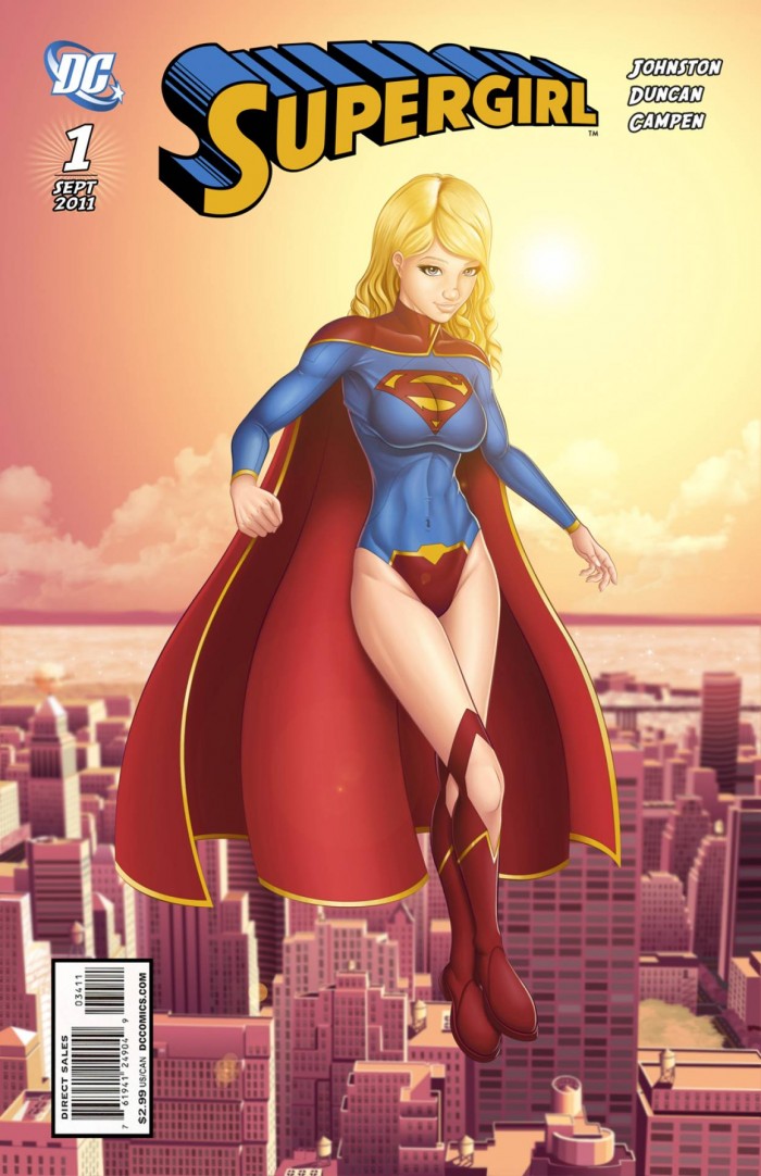Supergirl is nearly nude on her first issue.jpg