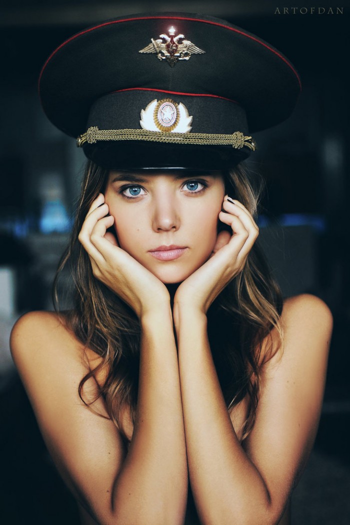 Girl in a military hat.jpg