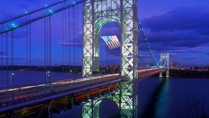 Old Glory flies over George Washington Bridge.jpg