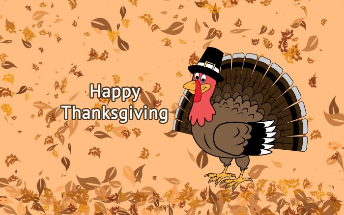 Happy Thanksgiving Wallpaper - Turkey and Leaves.jpg