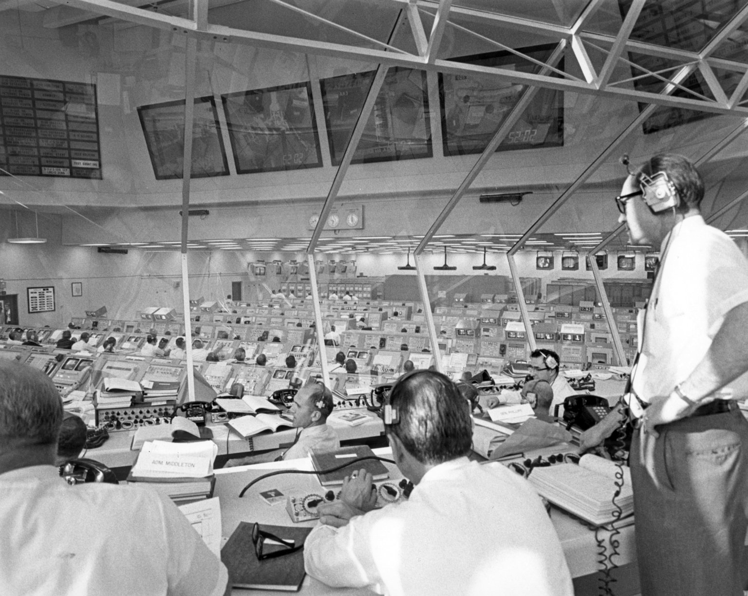 Apollo Director Phillips Monitors Apollo 11 Pre-Launch Activities