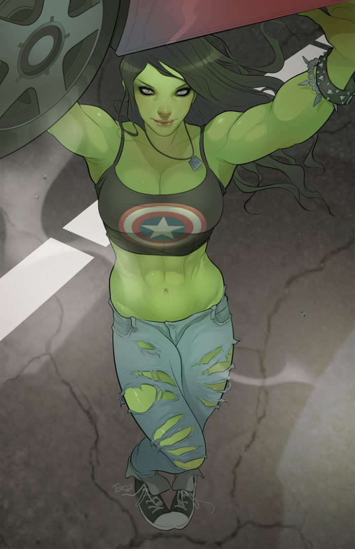 she hulk lifting a car in jeans.jpg