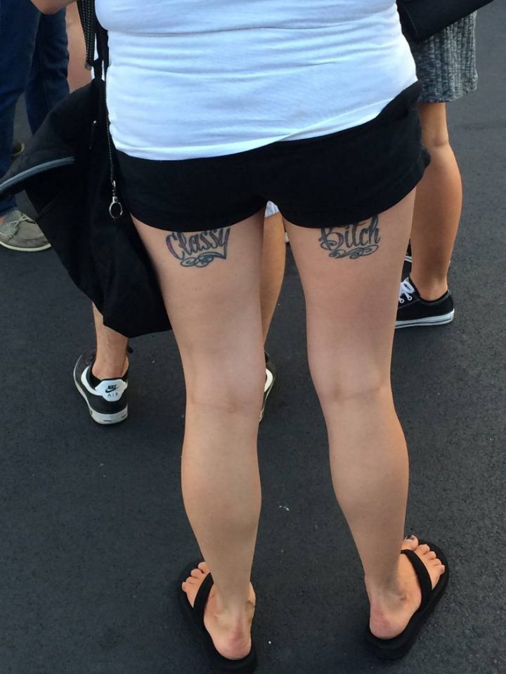 classy bitch tattooed on her ass.jpg