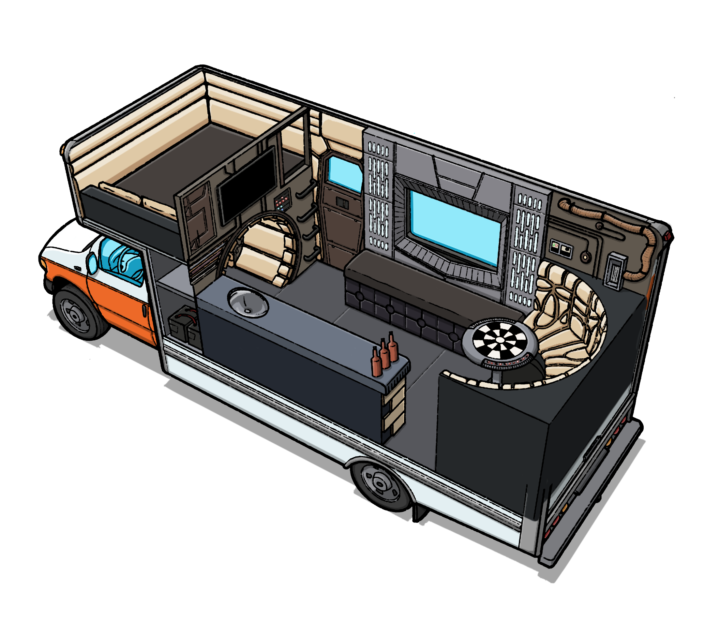 I build homes out of vehicles and was asked to design a Star Wars themed U-Haul