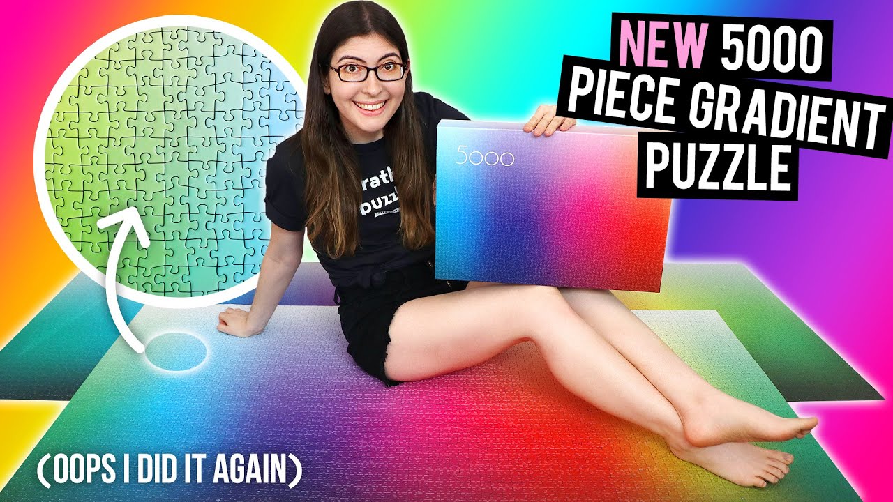 1000 Piece Gradient Blue Color Changing Puzzle - Adult Color Therapy Jigsaw For Family Game Night