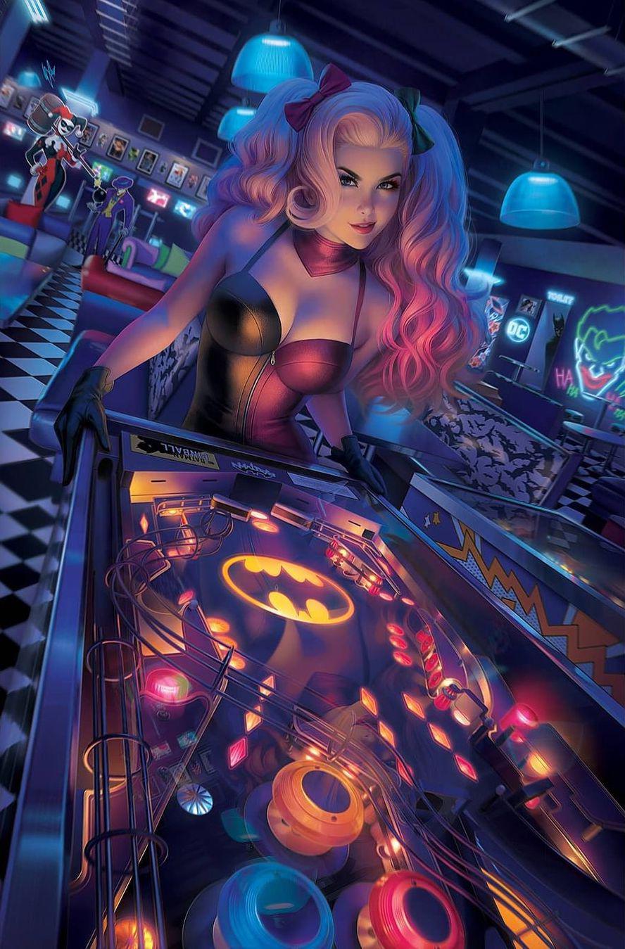 Harley Quinn cover art by Warren Louw – Legends of the Dark Knight #1 2021