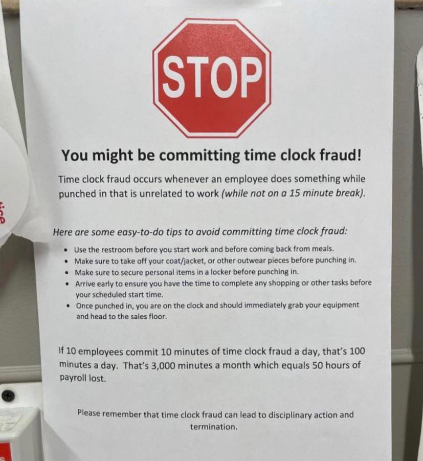 time clock fraud MyConfinedSpace