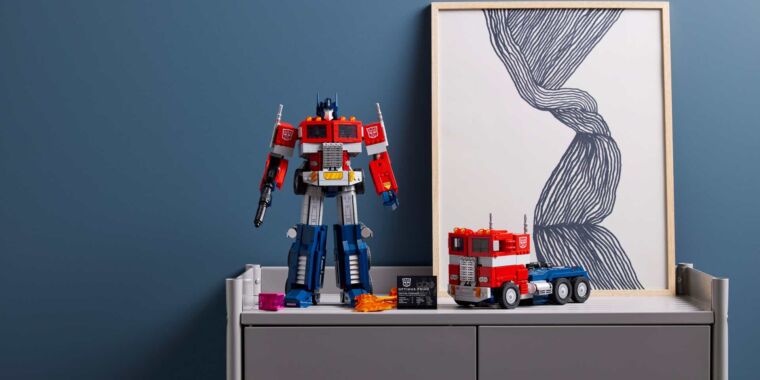 Lego’s latest millennial nostalgia-bait is a 1,508-piece transformable Optimus Prime
